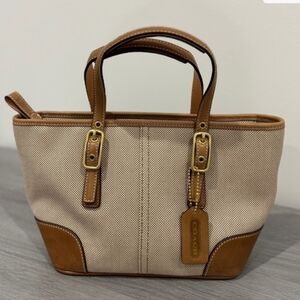 Coach Classic Brown and Beige Small Handbag